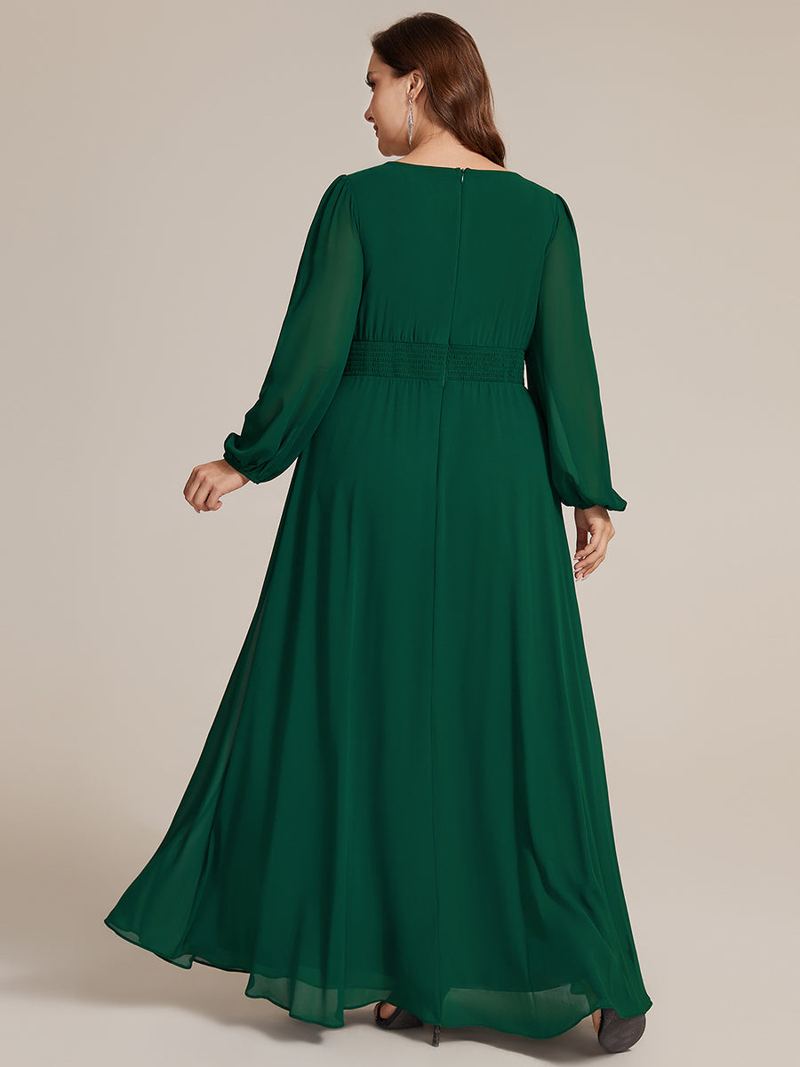 Ever-Pretty Chiffon Puff Sleeve A-Line Maxi Dress