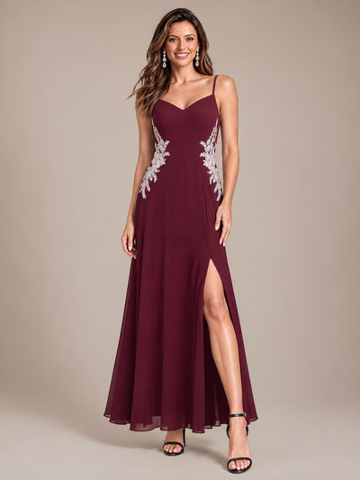 Sequin Chiffon Sleeveless Evening Dress
