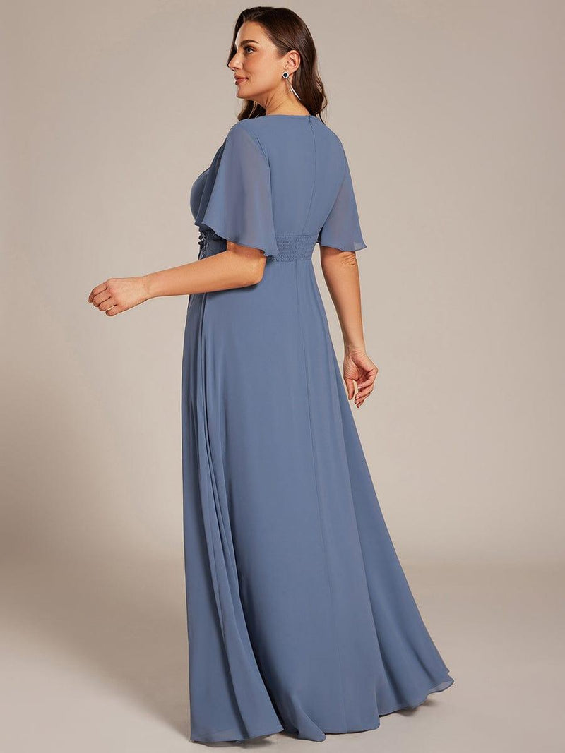 Full Pleated Skirt Chiffon Bridesmaid Dress Orchid Plus Size
