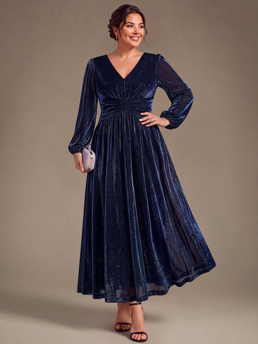 blue velvet dress plus size Ever-Pretty Lurex Mesh Puff Sleeve Fall Formal Wedding Guest sleeve:32/33 bridesmaid or any other embellished sequins Summer Maxi Dress, Regular