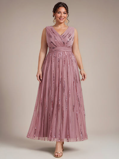 Plus Size Tulle Sleeveless Evening Dress