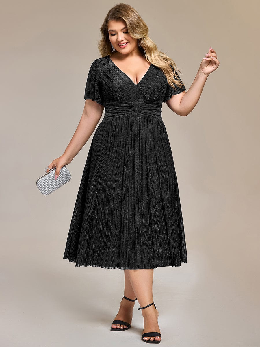 Plus size Glittery Formal Evening Dresses #color_Black