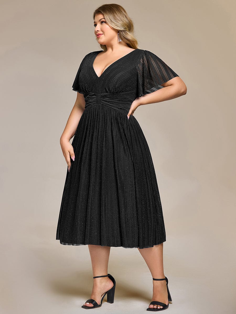 Plus size Glittery Formal Evening Dresses #color_Black
