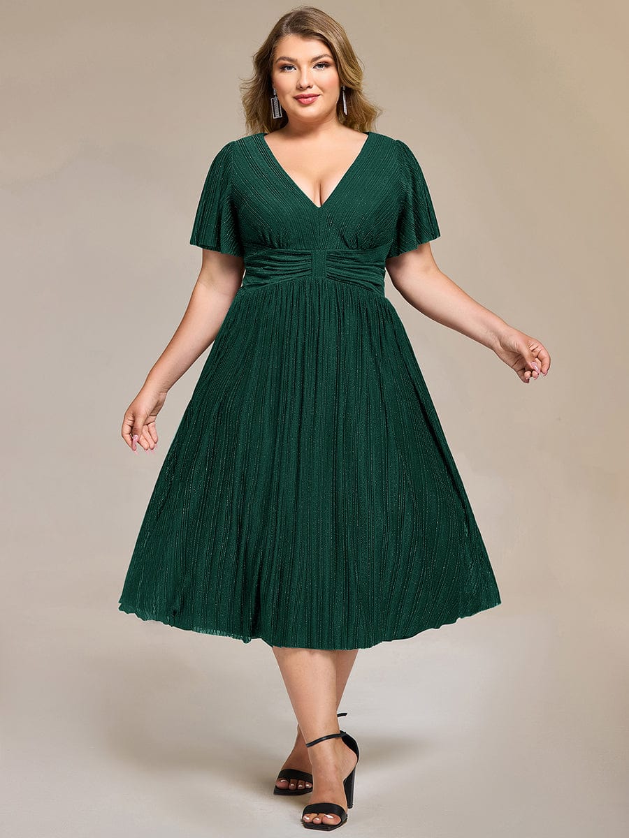 Plus size Glittery Formal Evening Dresses #color_Dark Green