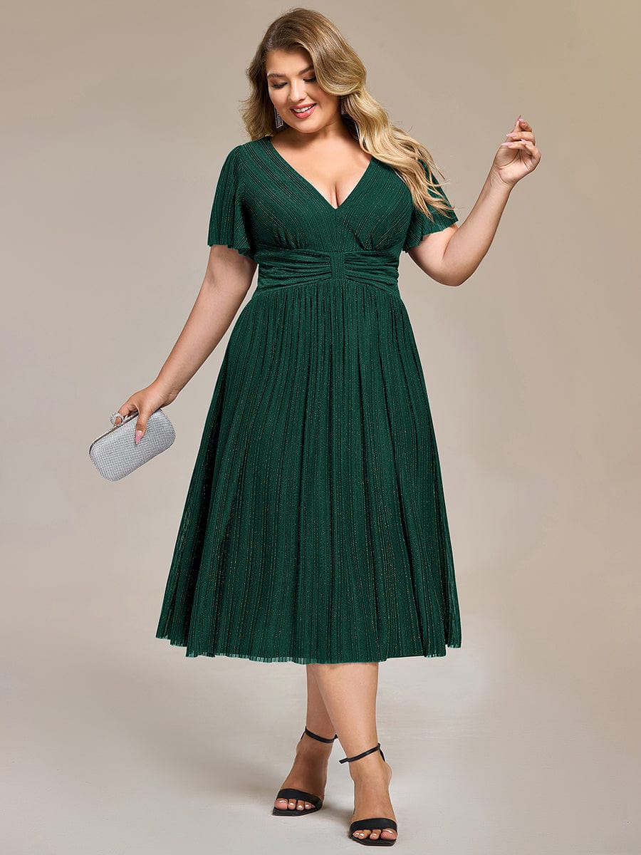 Plus size Glittery Formal Evening Dresses #color_Dark Green