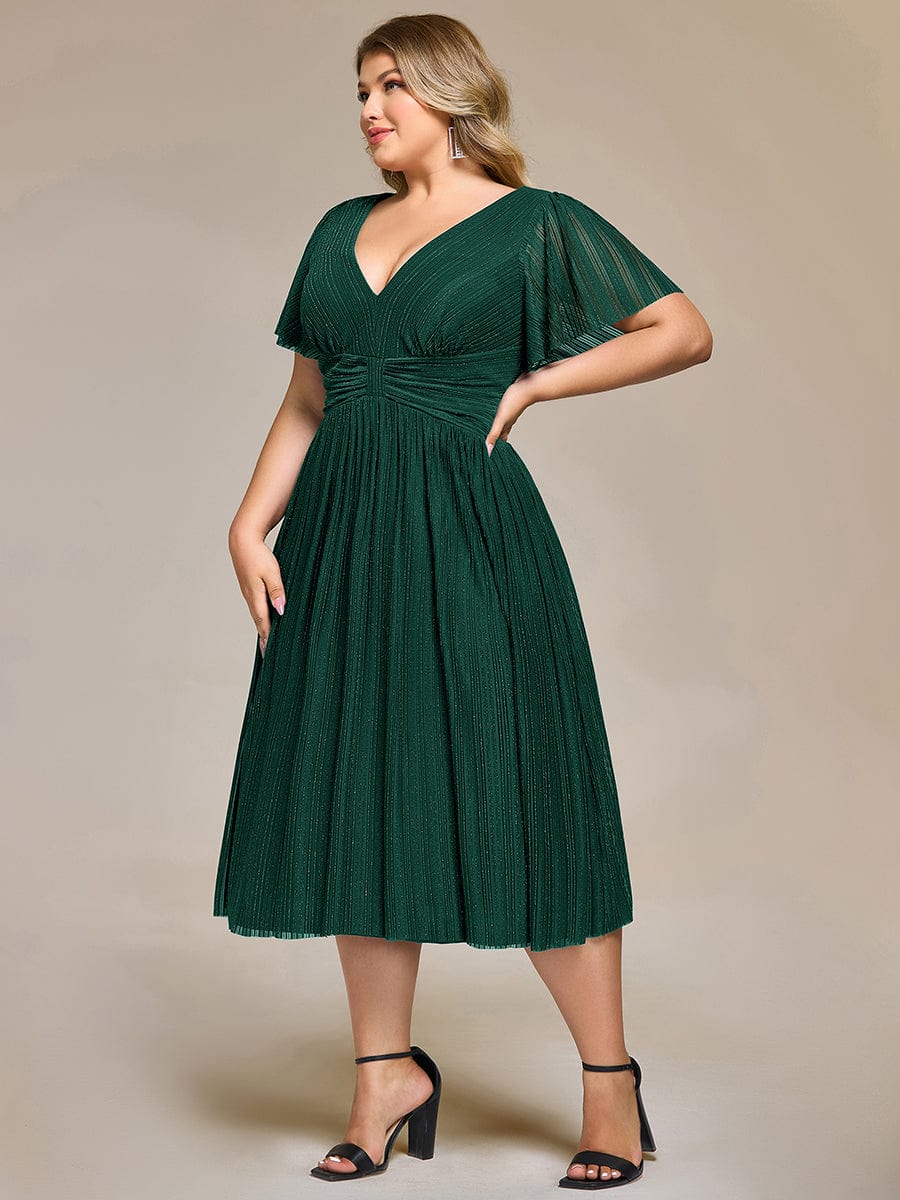 Plus size Glittery Formal Evening Dresses #color_Dark Green