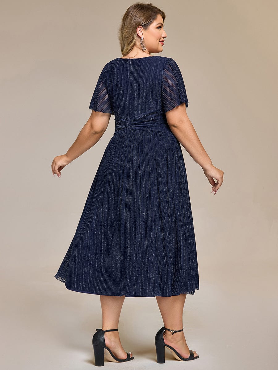 Plus size Glittery Formal Evening Dresses #color_Navy Blue
