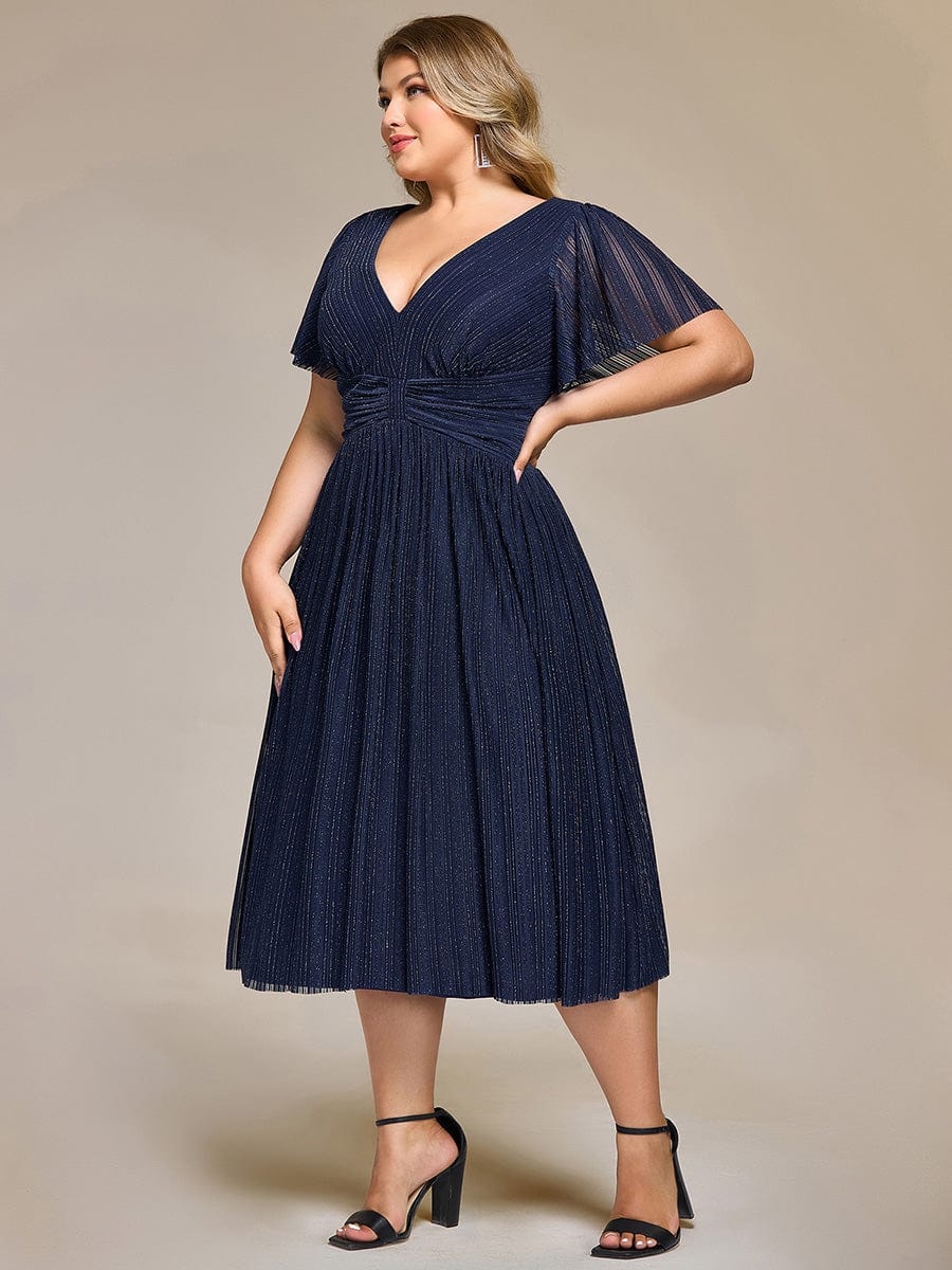 Plus size Glittery Formal Evening Dresses #color_Navy Blue