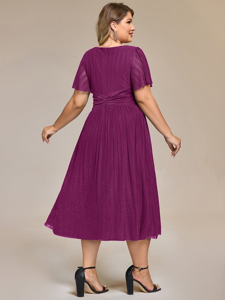 Plus size Glittery Formal Evening Dresses #color_Purple Wisteria