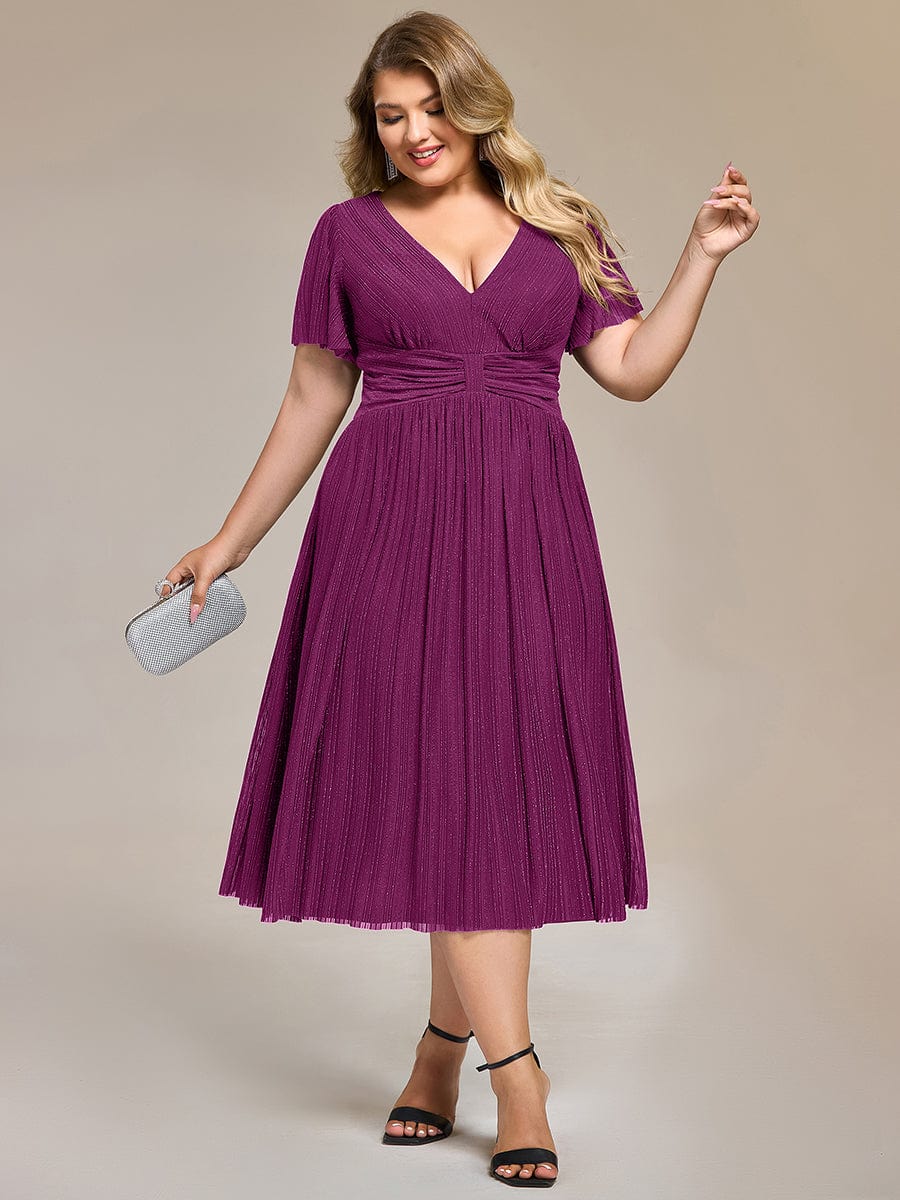 Plus size Glittery Formal Evening Dresses #color_Purple Wisteria