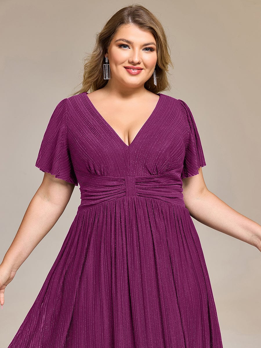 Plus size Glittery Formal Evening Dresses #color_Purple Wisteria
