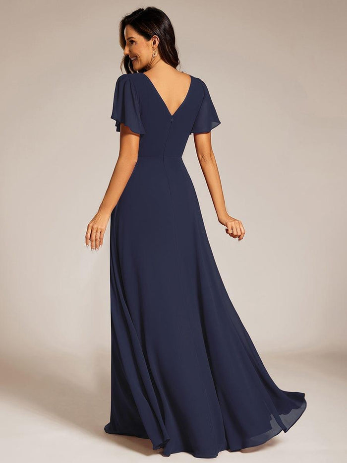 Elegant Pleated Women A-Line Evening Party Dress main image 1