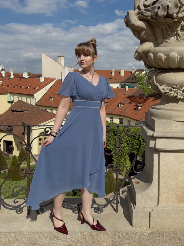 ever DAKOTA|High-Low Flowy Chiffon Wedding Guest Dress Fan Photos 1
