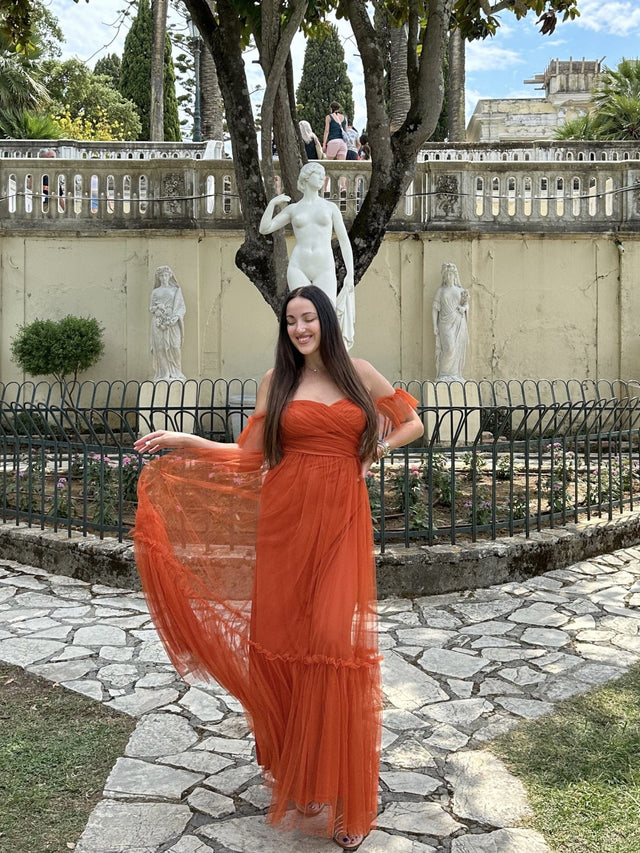 ever LUCIE|Off-Shoulder Sweetheart Double Layer Pleated Bridesmaid Dress Fan Photos 20
