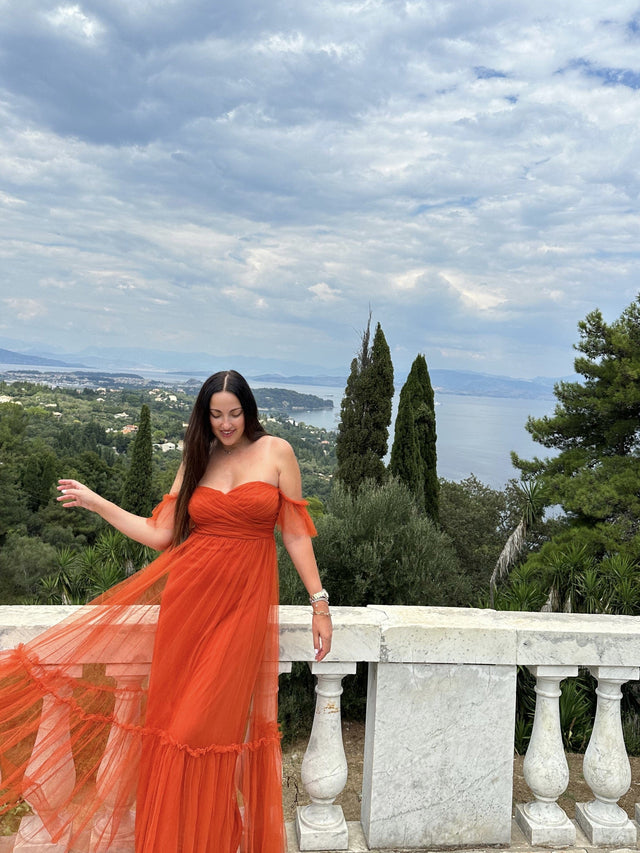 ever LUCIE|Off-Shoulder Sweetheart Double Layer Pleated Bridesmaid Dress Fan Photos 19
