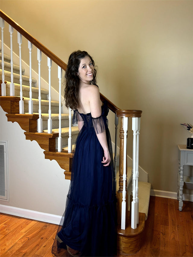 ever LUCIE|Off-Shoulder Sweetheart Double Layer Pleated Bridesmaid Dress Fan Photos 7
