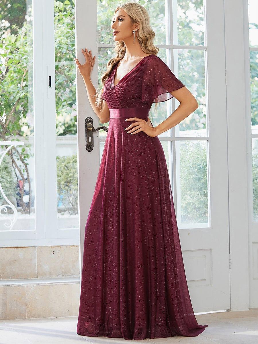 Burgundy Formal Dresses #style_EE50159BD