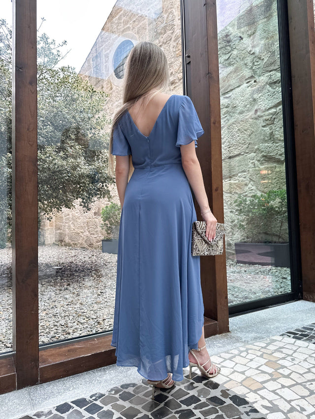 ever FAYE|Plus Size V-Neck Pleated Chiffon Midi Wedding Guest Dress Fan Photos 3
