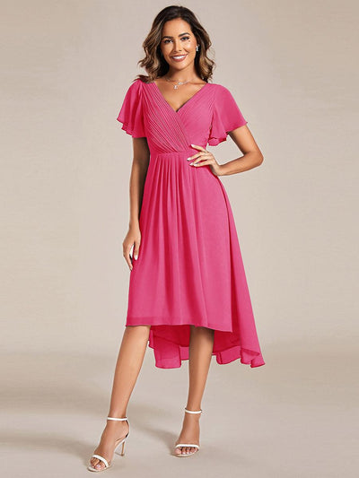 ever pretty pink dress Ever-Pretty Elegant Short Sleeve Pleated A-Line Floor-Length Formal Mother of the Bride Dress