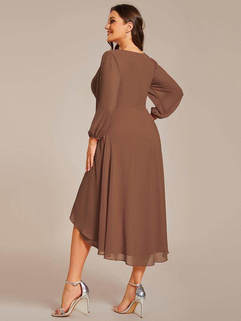 Off Shoulder Maxi Chiffon Column Plus Size Wedding Guest Dress aln1633
