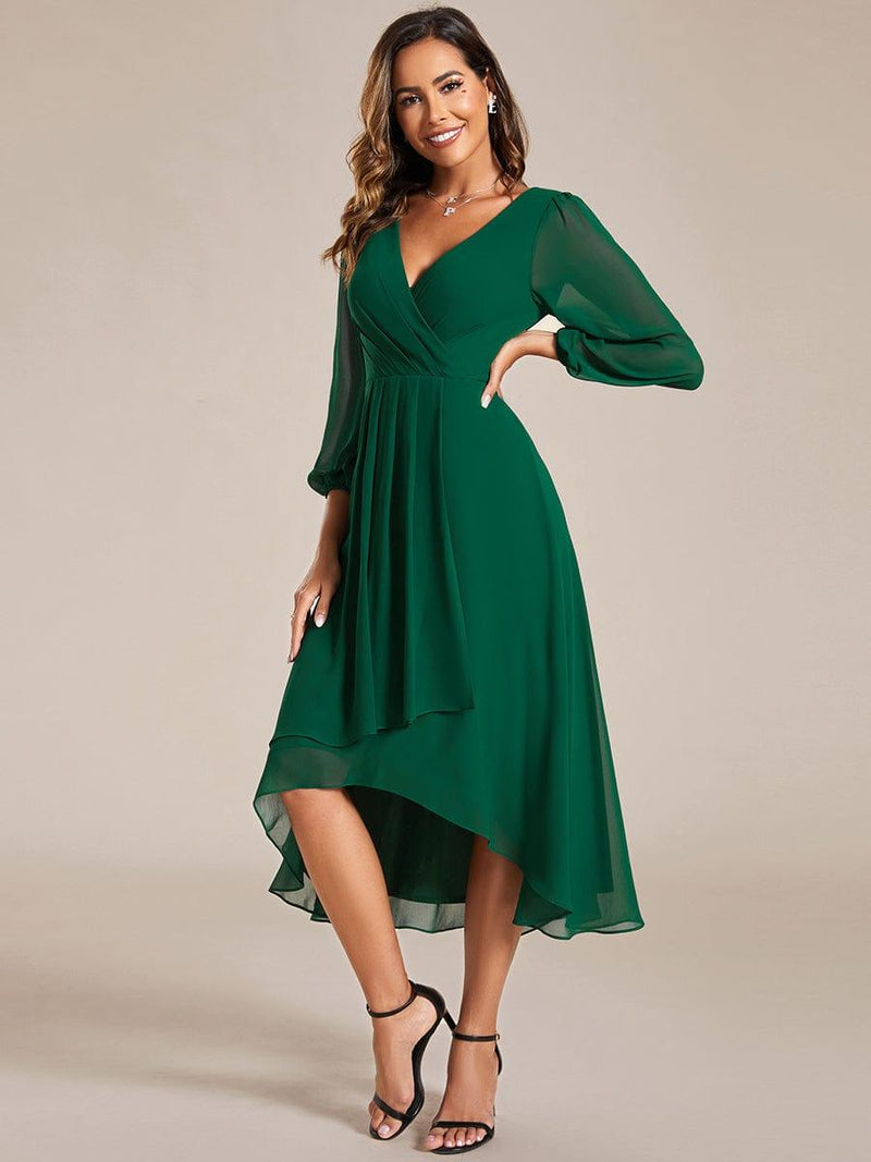 Long Sleeve Maxi Polyester A - Line Regular Wedding Guest Dress omn643