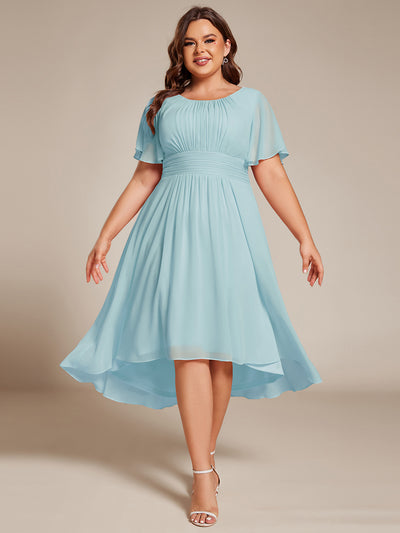 Plus Size Flowy Chiffon Bridesmaid Dress #color_Sky Blue