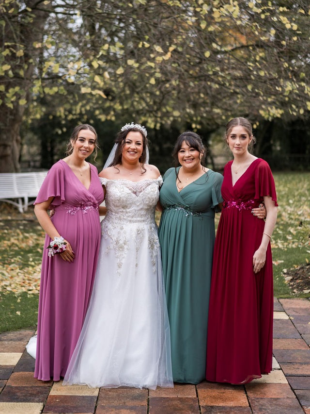 ever DAHLIA|Short Sleeve V Neck Knee Length Mother of the Bride Dress Fan Photos 7
