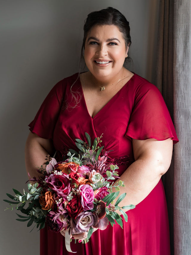 ever DAHLIA|Short Sleeve V Neck Knee Length Mother of the Bride Dress Fan Photos 8

