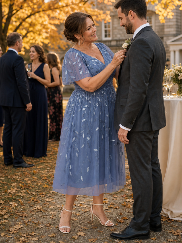 pretty SIMONE|Plus Size Sparkly Midi Cocktail Dress Fan Photos 4
