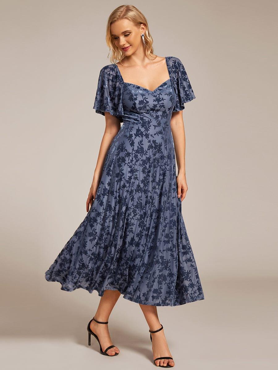Ever-Pretty Luxurious Stretchy Velvet Short Sleeve Tea Length Summer Formal Wedding Guest Dress Ever-Pretty Luxurious Stretchy Velvet Short Sleeve Tea Length Summer Formal Wedding Guest Dress