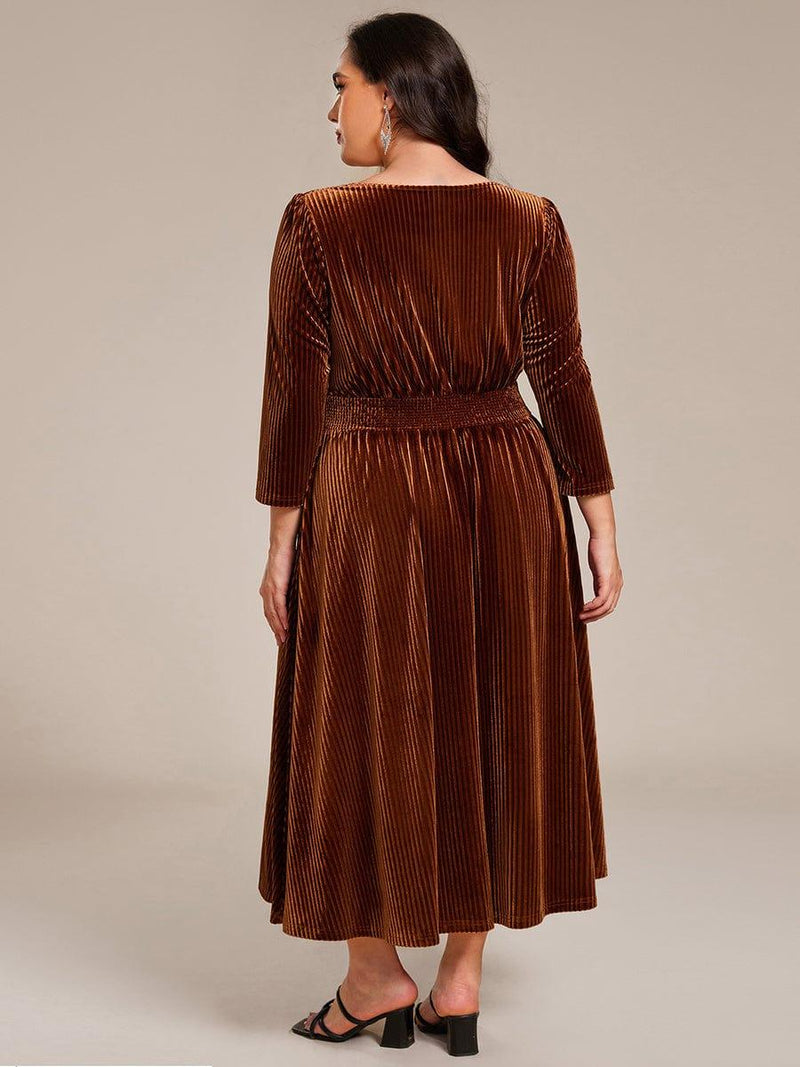 Elegant Velvet V-neck Unique Long Wedding Guest Dresses For Women