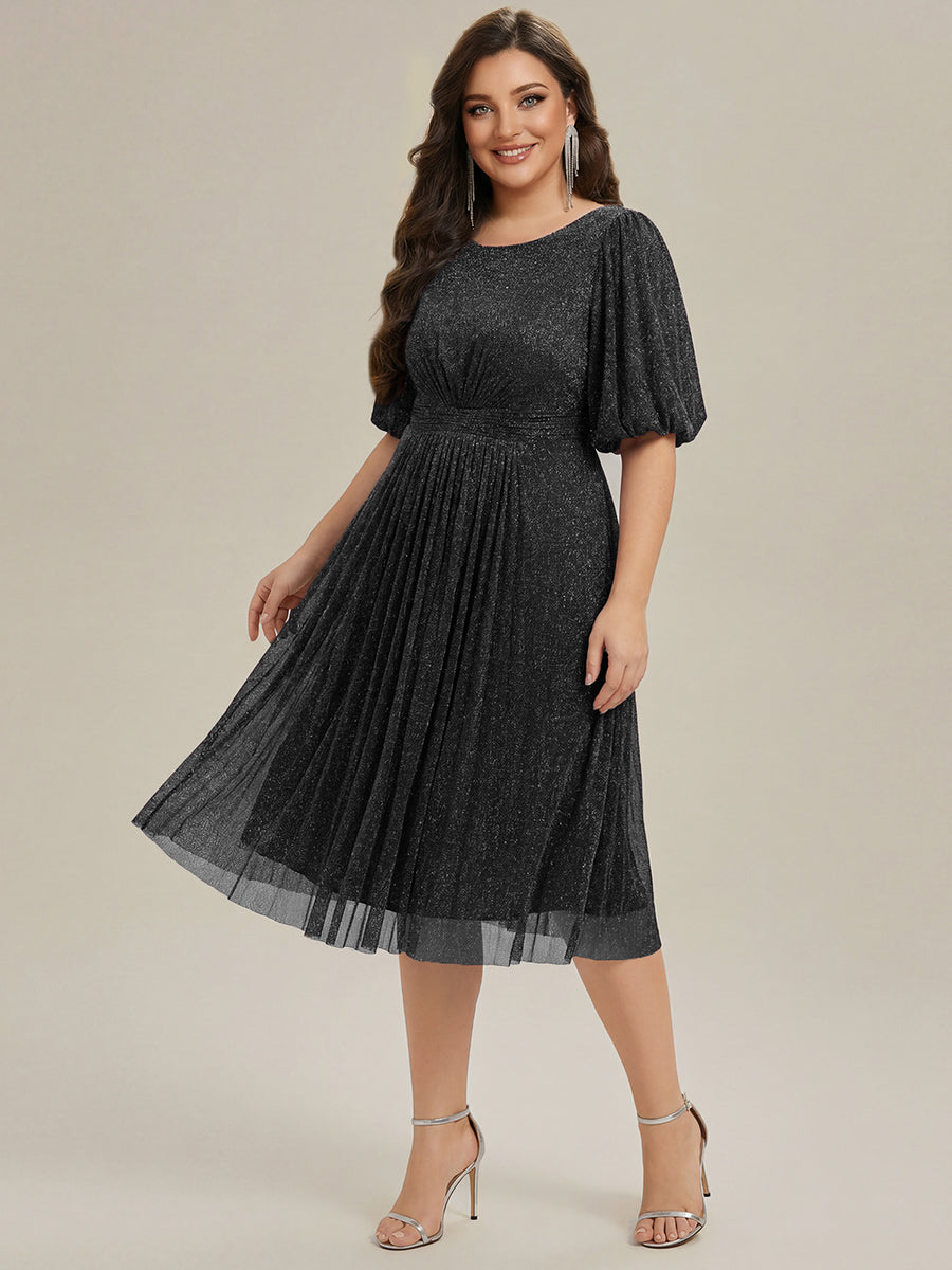 plus size winter wedding guest dresses with sleeves Glitter Half Sleeve A-Line Dress Simple Black Mermaid Straps Cyber Monday Deals on mattel barbie Size:CHILD-12-18 Months