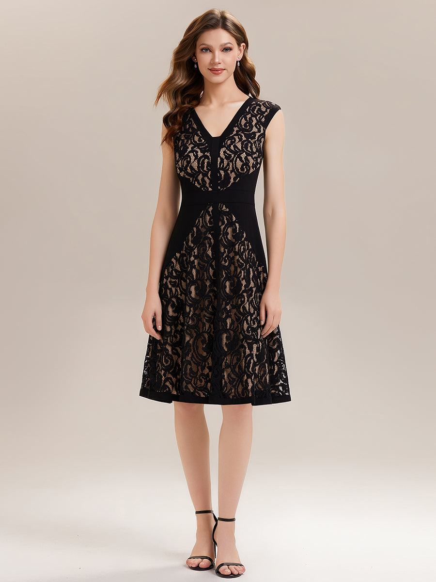 Ever-Pretty V-Neck Cap Sleeve A-Line Midi Cocktail Dress for Summer Wedding Guest Ever-Pretty V-Neck Cap Sleeve A-Line Midi Cocktail Dress for Summer Wedding Guest