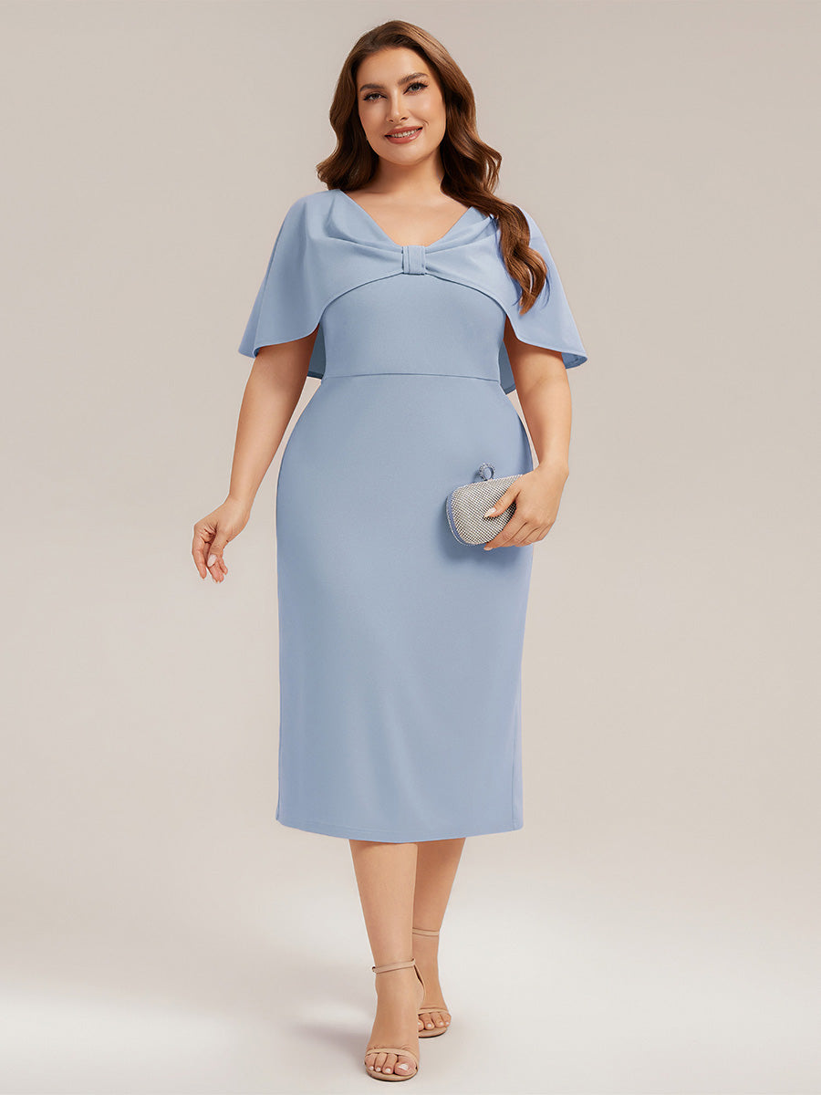 Ever-Pretty Shawl Sleeve Sheath Knee Length Cocktail Dress for Fall Wedding Guest