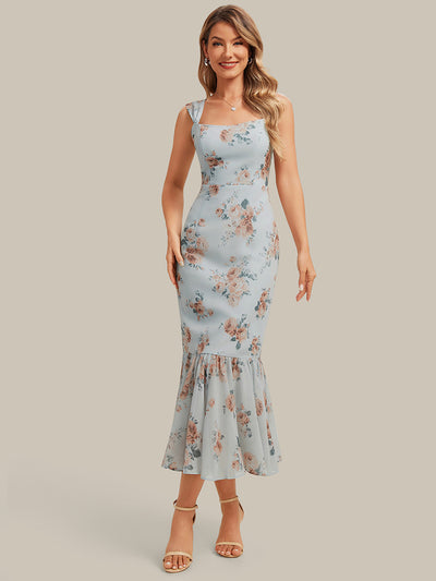 Mermaid Chiffon Sleeveless Wedding Guest Dress