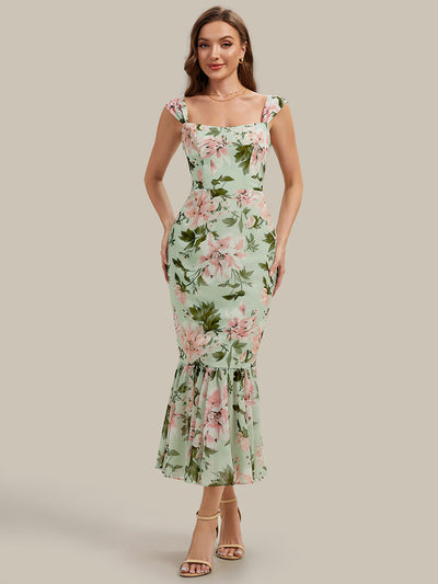 Mermaid Chiffon Sleeveless Wedding Guest Dress