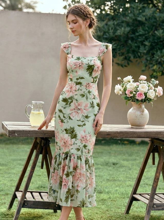 Mermaid Chiffon Sleeveless Wedding Guest Dress Fan Photos 4
