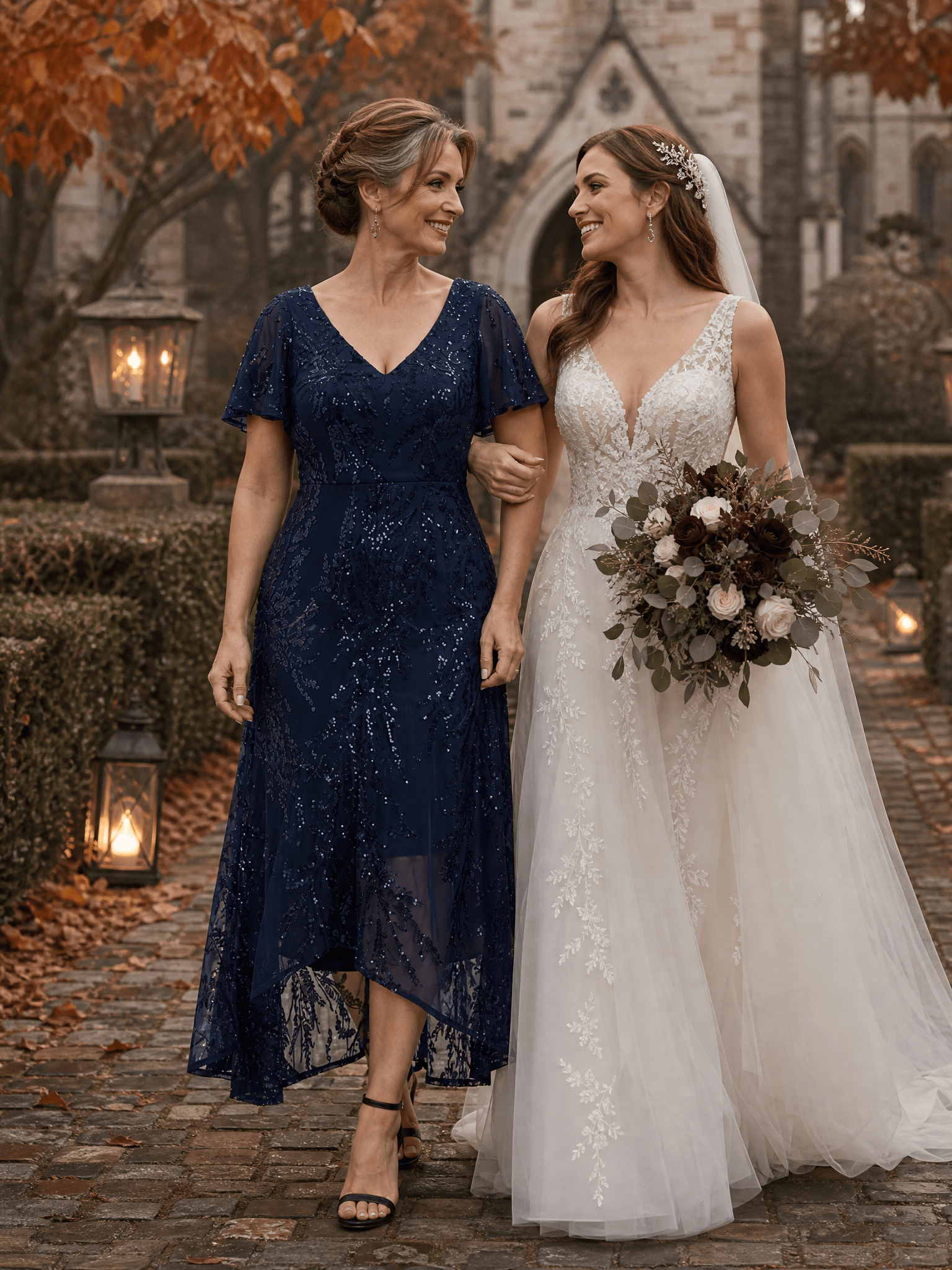 Ruffled Sequin Ruffle Sleeve Wedding Guest Dress #color_Navy Blue