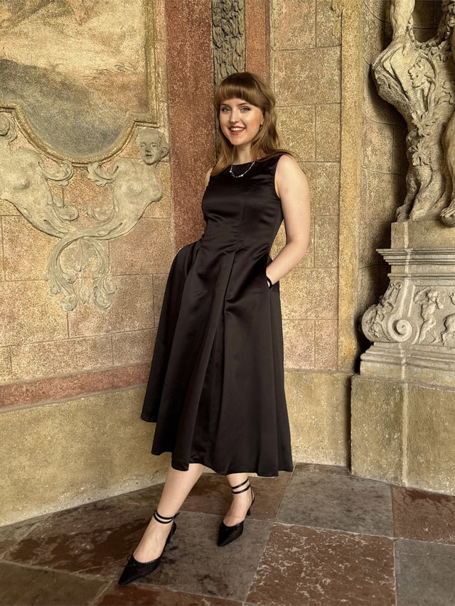 Satin Sleeveless Ball-Gown Wedding Guest Dress Fan Photos 1
