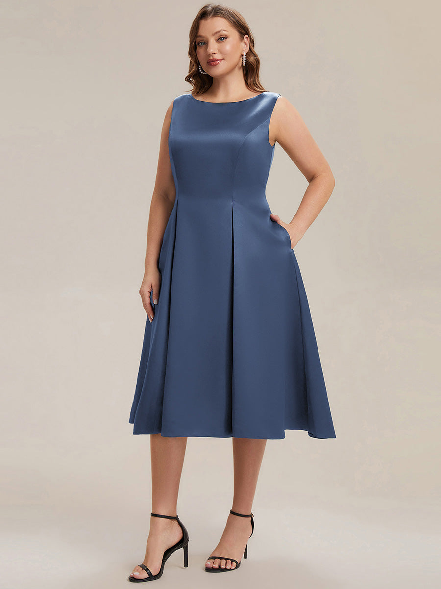 plus size formal wedding guest dresses Ever-Pretty Satin Midi Cocktail Dress with Pockets Wear Color:YELLOW MELON lt11-allcreate-1025 One Shoulder Chiffon Bridesmaid Perfect for any formal