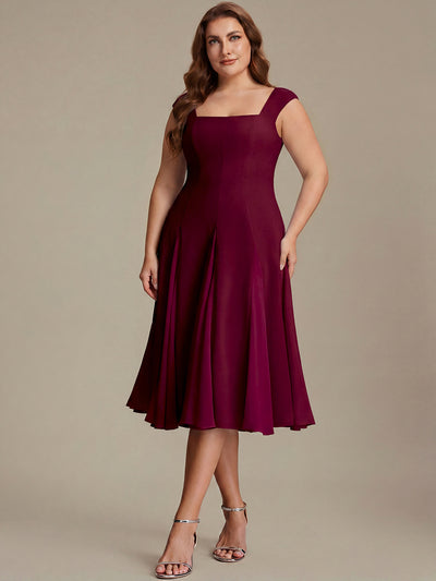 Plus Size Cap Sleeve Wedding Guest Dress