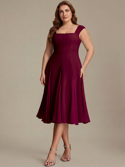 Plus Size Cap Sleeve Wedding Guest Dress