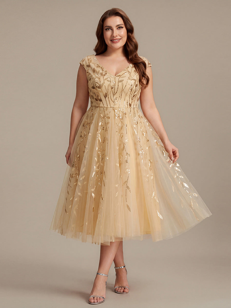 Ever-Pretty Plus Size Patchwork Sequin Evening Dress Occasion Dress