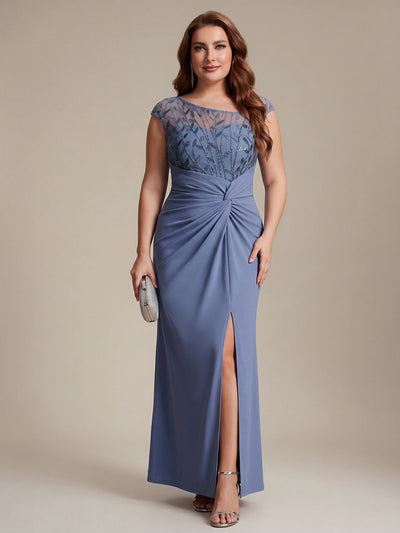 Plus Size Knotted Crepe Wedding Guest Dress