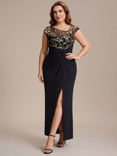 Plus Size Knotted Crepe Wedding Guest Dress
