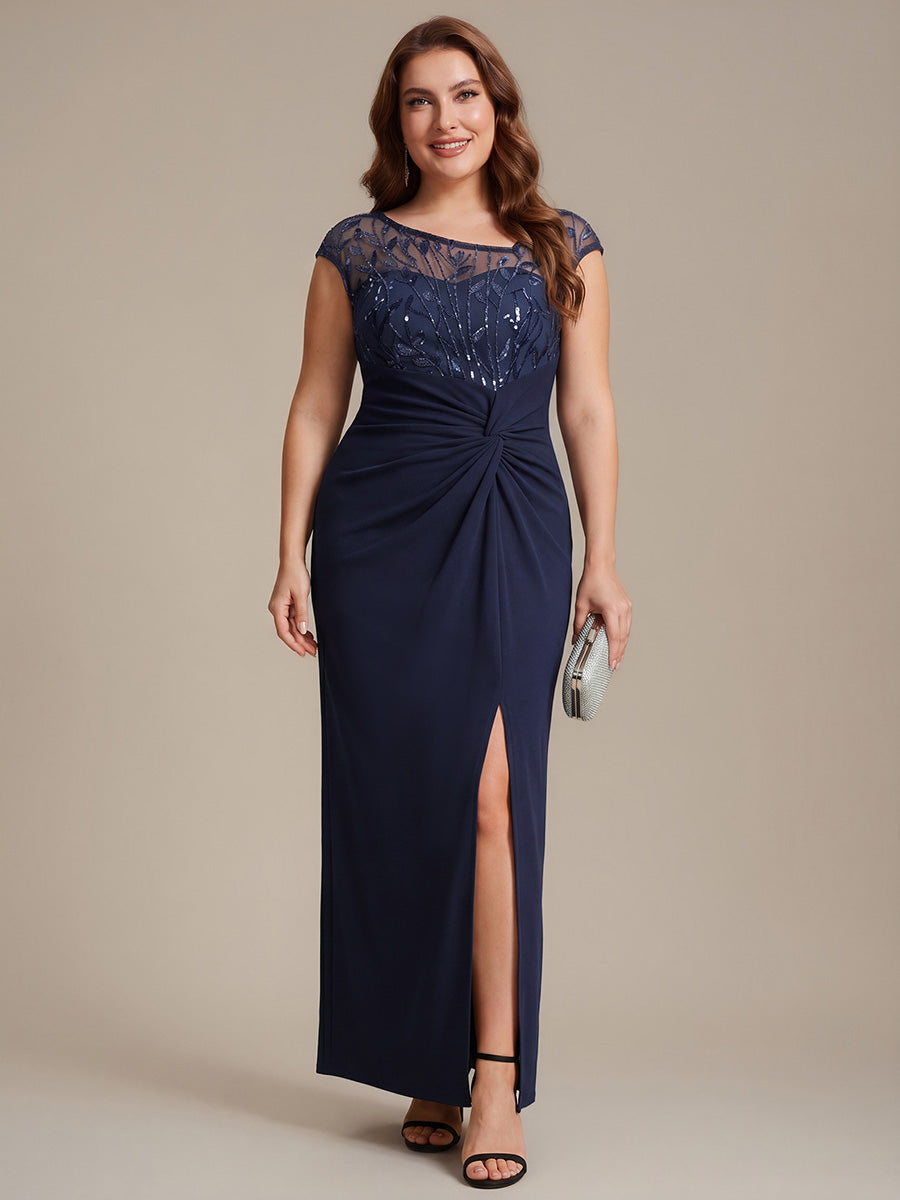 Plus Size Knotted Crepe Wedding Guest Dress
