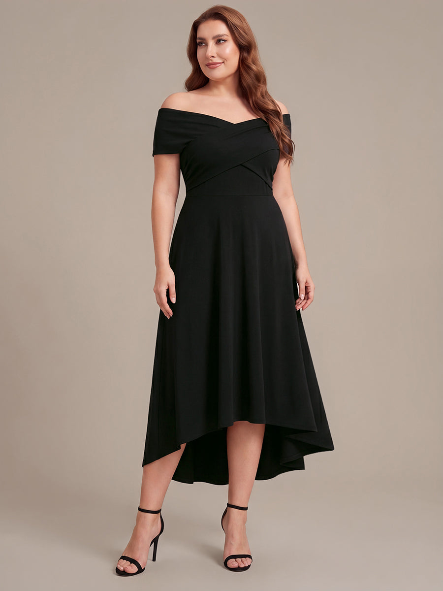 black off the shoulder dress plus size Ever-Pretty Inclusive Knit Off-the-shoulder Sleeve Fall Wedding Guest Chic Couture Long Sleeve Size:Size 2/3 (instock) springexl have dress