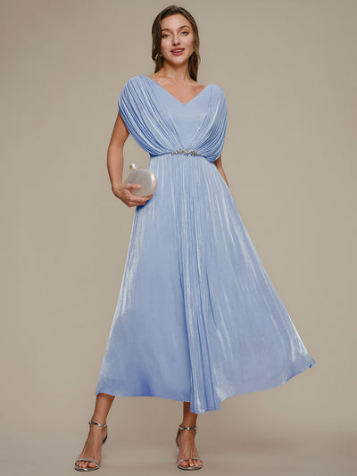 Sea-island filament fabircs Batwing Sleeve Wedding Guest Dress