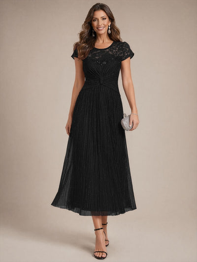 Tulle Cap Sleeve A-Line Wedding Guest Dress