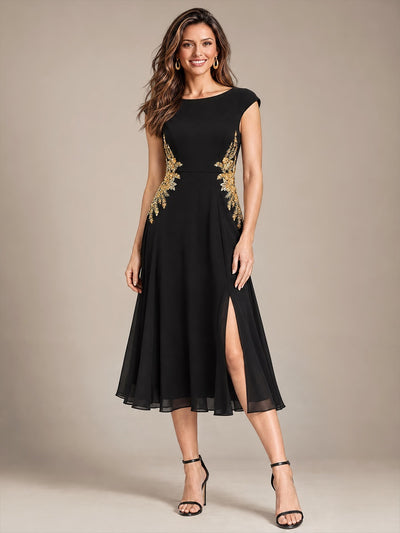 Sequin Chiffon Sleeveless Wedding Guest Dress